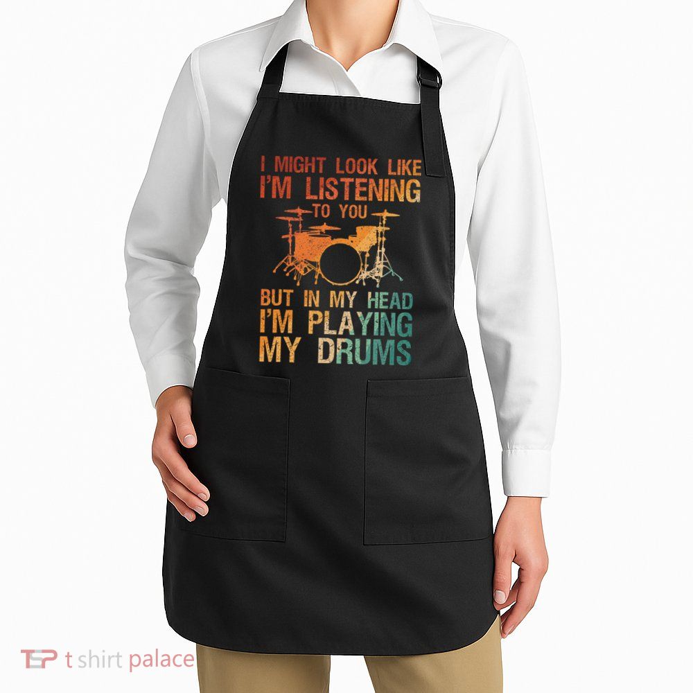 Funny Drummer Art For Drum Player Percussion Lover Apron