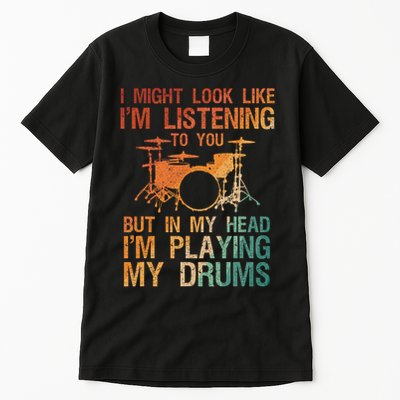 Funny Drummer Art For Drum Player Percussion Lover Tall T-Shirt