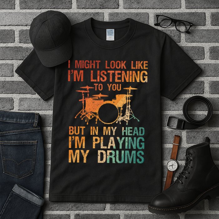 Funny Drummer Art For Drum Player Percussion Lover Tall T-Shirt