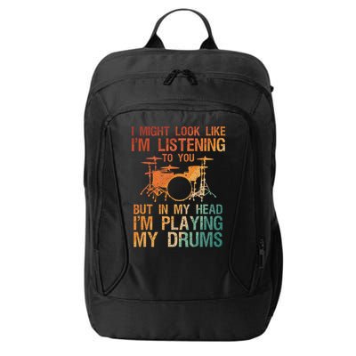 Funny Drummer Art For Drum Player Percussion Lover City Backpack