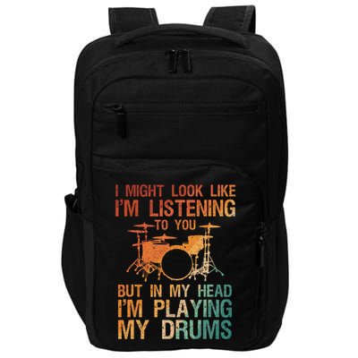 Funny Drummer Art For Drum Player Percussion Lover Impact Tech Backpack