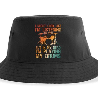 Funny Drummer Art For Drum Player Percussion Lover Sustainable Bucket Hat