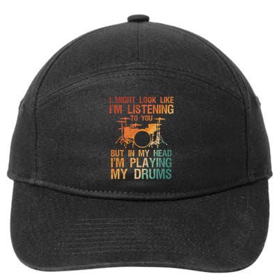 Funny Drummer Art For Drum Player Percussion Lover 7-Panel Snapback Hat