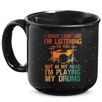 Funny Drummer Art For Drum Player Percussion Lover 15oz Campfire Ceramic Mug