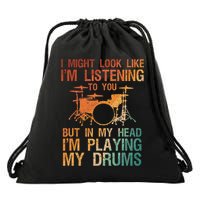 Funny Drummer Art For Drum Player Percussion Lover Drawstring Bag