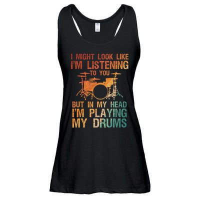 Funny Drummer Art For Drum Player Percussion Lover Ladies Essential Flowy Tank