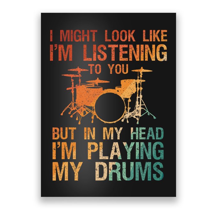 Funny Drummer Art For Drum Player Percussion Lover Poster