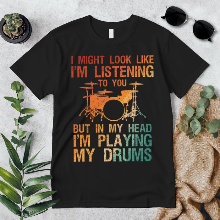 Funny Drummer Art For Drum Player Percussion Lover Premium T-Shirt