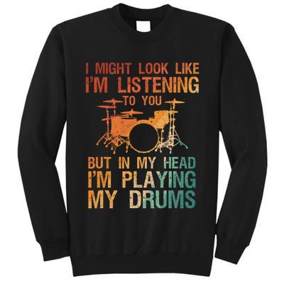Funny Drummer Art For Drum Player Percussion Lover Tall Sweatshirt