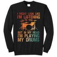 Funny Drummer Art For Drum Player Percussion Lover Tall Sweatshirt