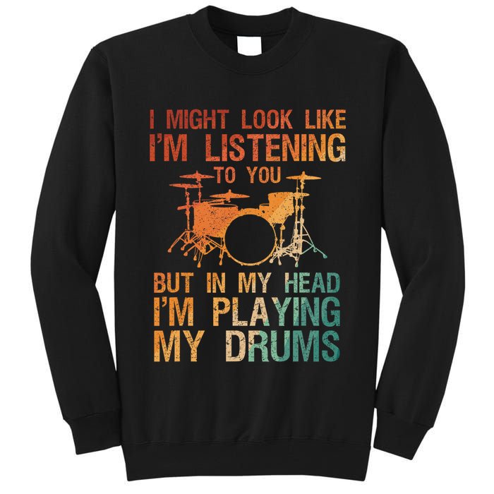 Funny Drummer Art For Drum Player Percussion Lover Tall Sweatshirt