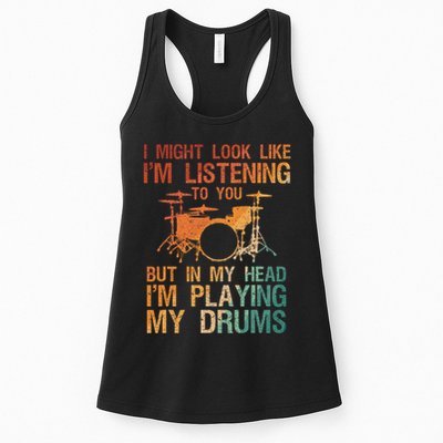 Funny Drummer Art For Drum Player Percussion Lover Womens Tank Top