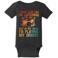 Funny Drummer Art For Drum Player Percussion Lover Baby Bodysuit