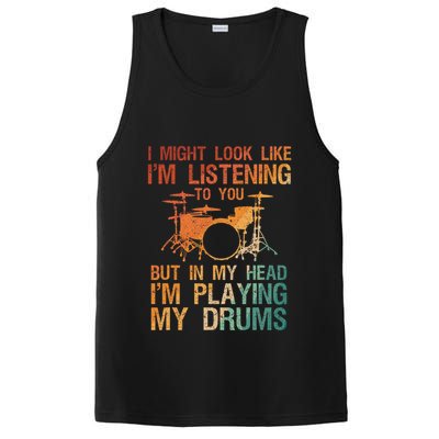 Funny Drummer Art For Drum Player Percussion Lover PosiCharge Competitor Tank