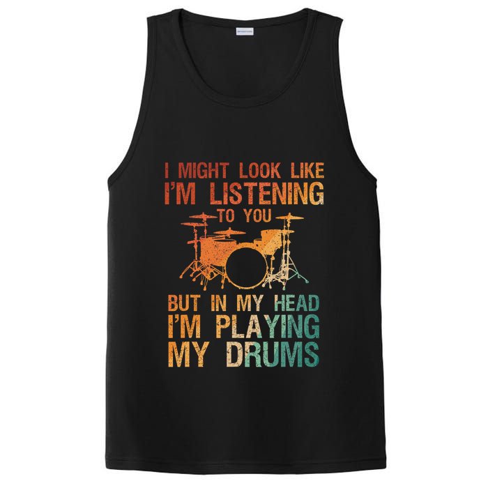 Funny Drummer Art For Drum Player Percussion Lover PosiCharge Competitor Tank