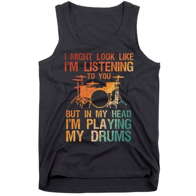 Funny Drummer Art For Drum Player Percussion Lover Tank Top