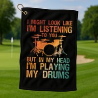 Funny Drummer Art For Drum Player Percussion Lover Golf Towel