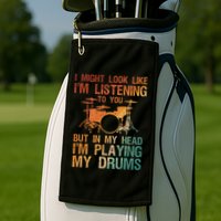 Funny Drummer Art For Drum Player Percussion Lover Golf Towel