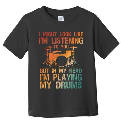 Funny Drummer Art For Drum Player Percussion Lover Toddler T-Shirt