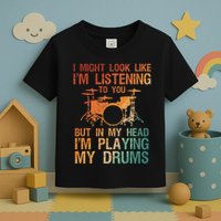 Funny Drummer Art For Drum Player Percussion Lover Toddler T-Shirt