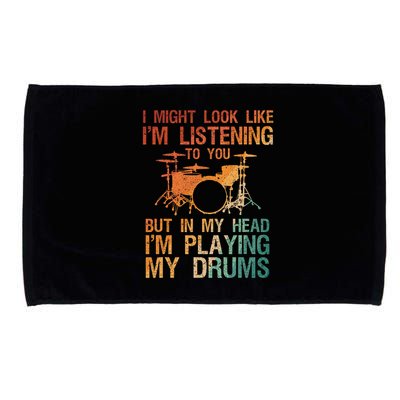 Funny Drummer Art For Drum Player Percussion Lover Microfiber Hand Towel