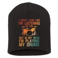 Funny Drummer Art For Drum Player Percussion Lover Short Acrylic Beanie