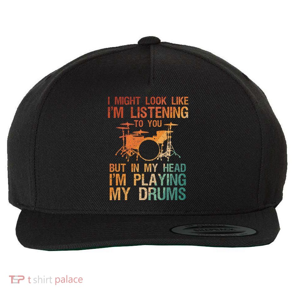 Funny Drummer Art For Drum Player Percussion Lover Wool Snapback Cap
