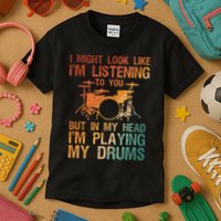 Funny Drummer Art For Drum Player Percussion Lover Kids T-Shirt
