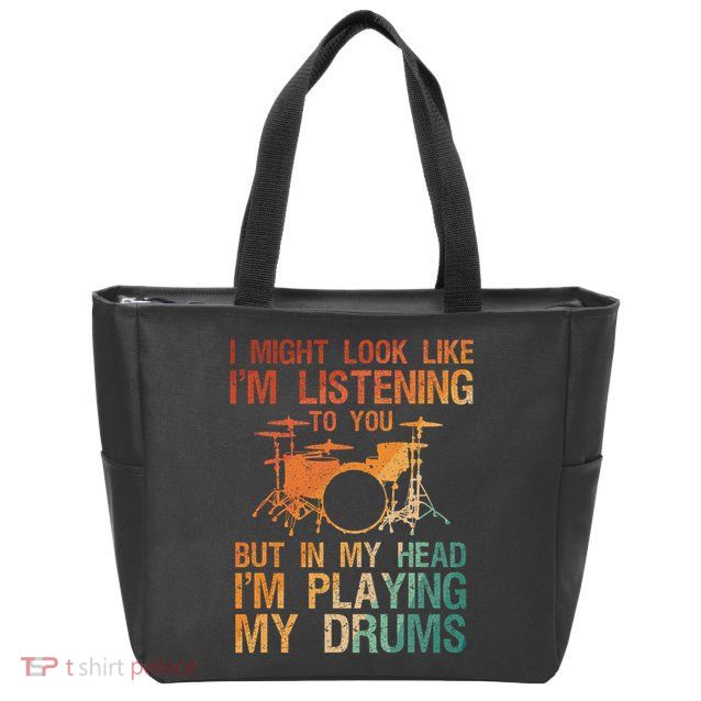Funny Drummer Art For Drum Player Percussion Lover Zip Tote Bag