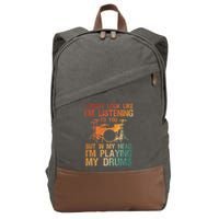 Funny Drummer Art For Drum Player Percussion Lover Cotton Canvas Backpack