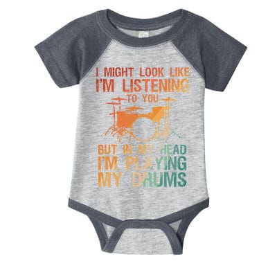 Funny Drummer Art For Drum Player Percussion Lover Infant Baby Jersey Bodysuit