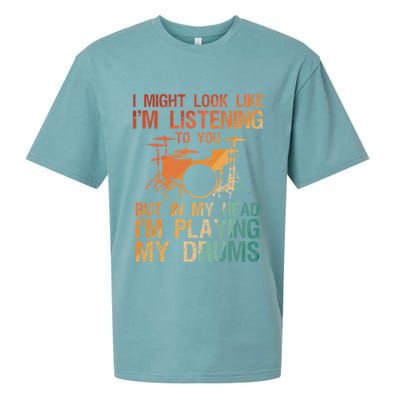 Funny Drummer Art For Drum Player Percussion Lover Sueded Cloud Jersey T-Shirt