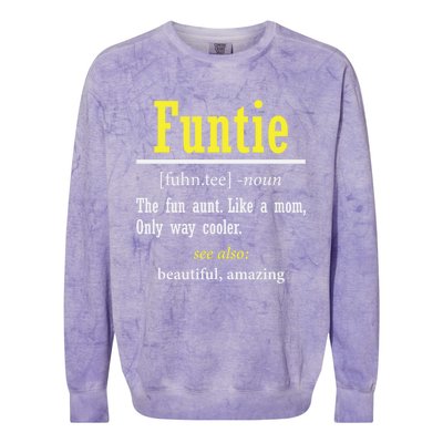 Funtie Definition Auntie Lover Family Aunt Birthday Funny Cute Gift Colorblast Crewneck Sweatshirt