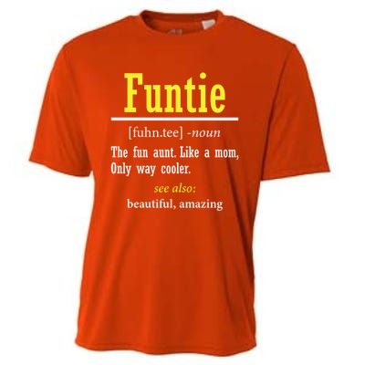 Funtie Definition Auntie Lover Family Aunt Birthday Funny Cute Gift Cooling Performance Crew T-Shirt