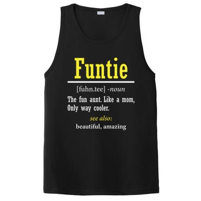 Funtie Definition Auntie Lover Family Aunt Birthday Funny Cute Gift PosiCharge Competitor Tank