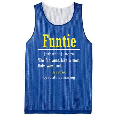 Funtie Definition Auntie Lover Family Aunt Birthday Funny Cute Gift Mesh Reversible Basketball Jersey Tank