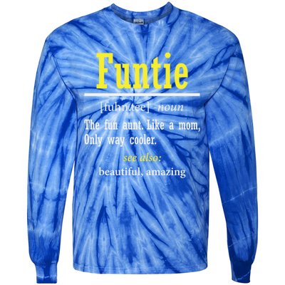 Funtie Definition Auntie Lover Family Aunt Birthday Funny Cute Gift Tie-Dye Long Sleeve Shirt