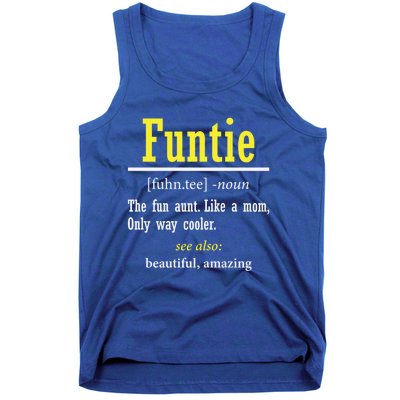 Funtie Definition Auntie Lover Family Aunt Birthday Funny Cute Gift Tank Top