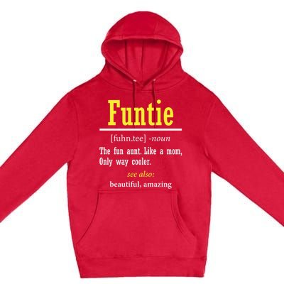 Funtie Definition Auntie Lover Family Aunt Birthday Funny Cute Gift Premium Pullover Hoodie