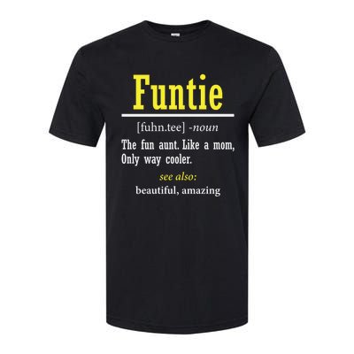 Funtie Definition Auntie Lover Family Aunt Birthday Funny Cute Gift Softstyle CVC T-Shirt