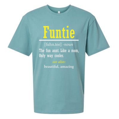 Funtie Definition Auntie Lover Family Aunt Birthday Funny Cute Gift Sueded Cloud Jersey T-Shirt