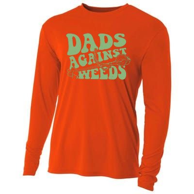 Funny Dads Against Weeds Lawn Weed Wacker Cooling Performance Long Sleeve Crew