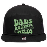 Funny Dads Against Weeds Lawn Weed Wacker 7 Panel Mesh Trucker Snapback Hat