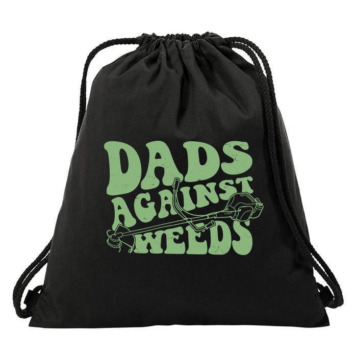 Funny Dads Against Weeds Lawn Weed Wacker Drawstring Bag