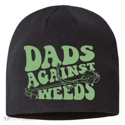 Funny Dads Against Weeds Lawn Weed Wacker Sustainable Beanie