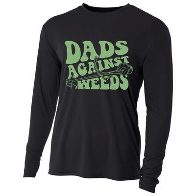 Funny Dads Against Weeds Lawn Weed Wacker Cooling Performance Long Sleeve Crew