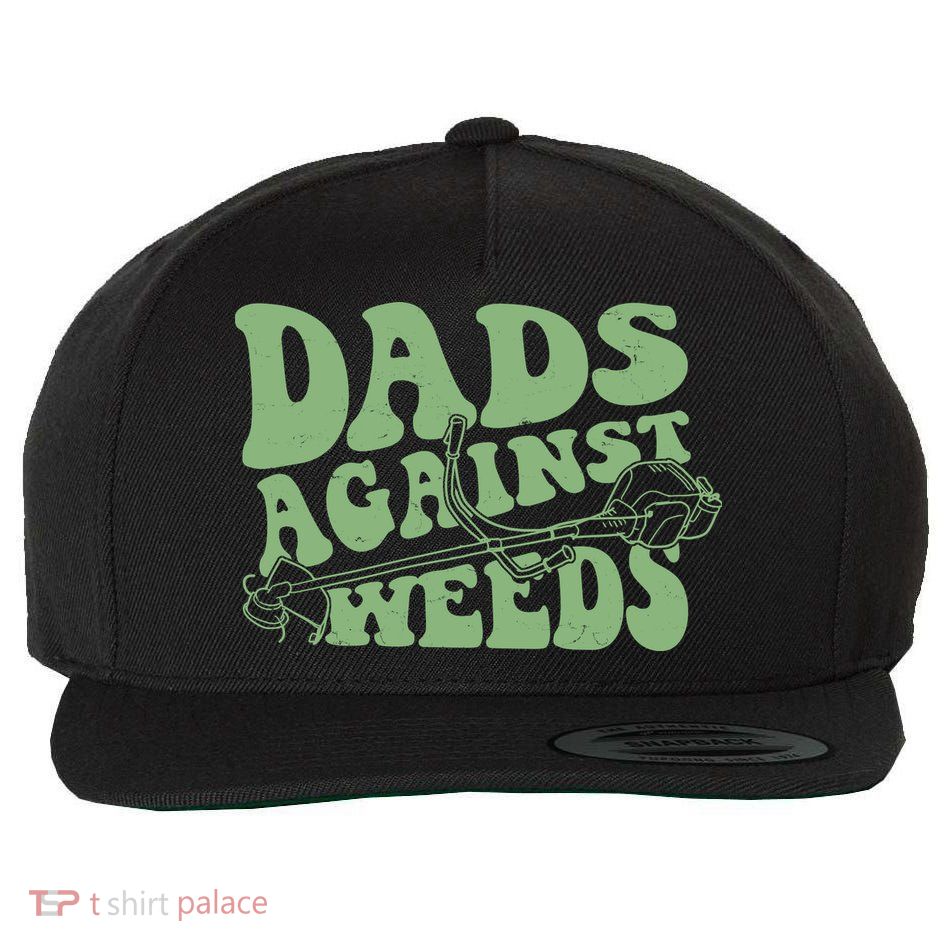 Funny Dads Against Weeds Lawn Weed Wacker Wool Snapback Cap