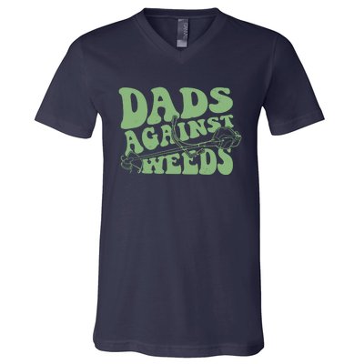 Funny Dads Against Weeds Lawn Weed Wacker V-Neck T-Shirt