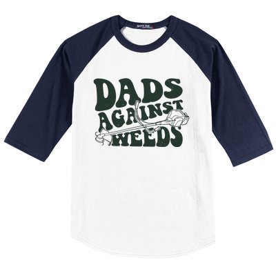 Funny Dads Against Weeds Lawn Weed Wacker Baseball Sleeve Shirt