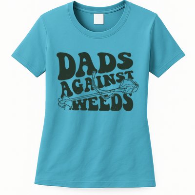 Funny Dads Against Weeds Lawn Weed Wacker Womens T-Shirt
